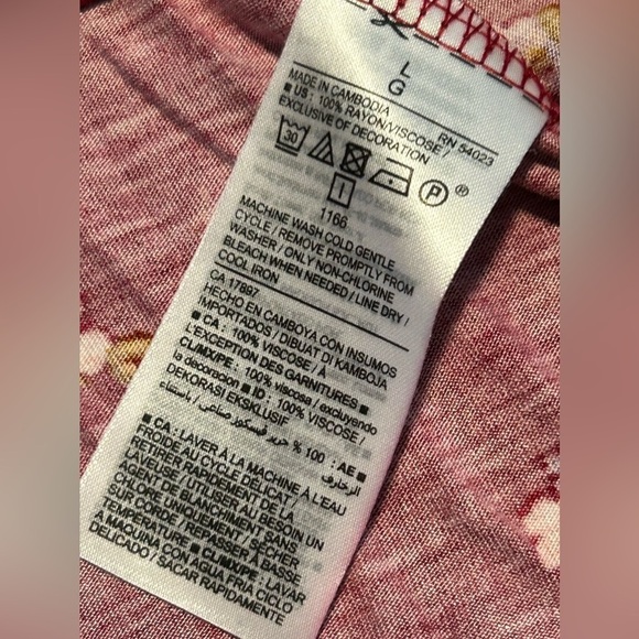 Old Navy red floral long sleeve top Women’s L boho balloon sleeve peasant lace - Picture 8 of 15